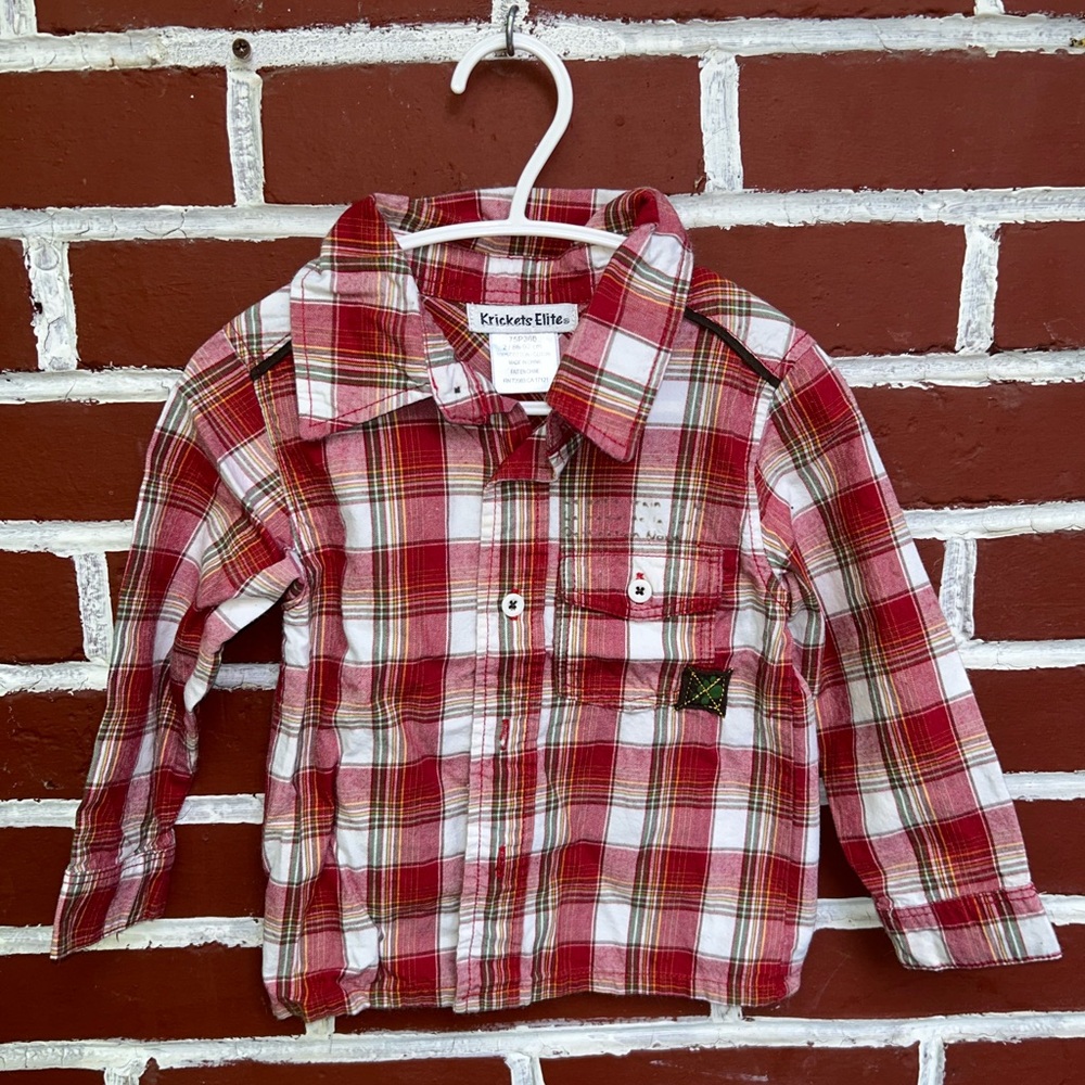 Krickets elite | red plaid button down shirt | size 2